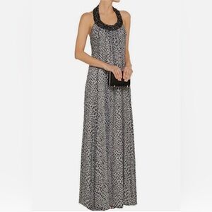 Diane Von Furstenberg Black and Gray Maxi Dress